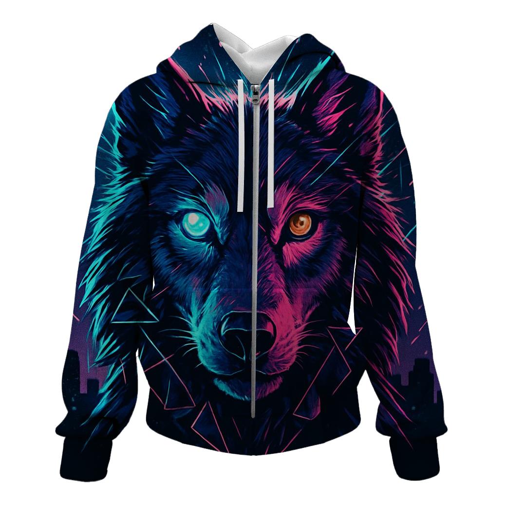 Lunar Circuit Wolf Sentinel hoodie designs