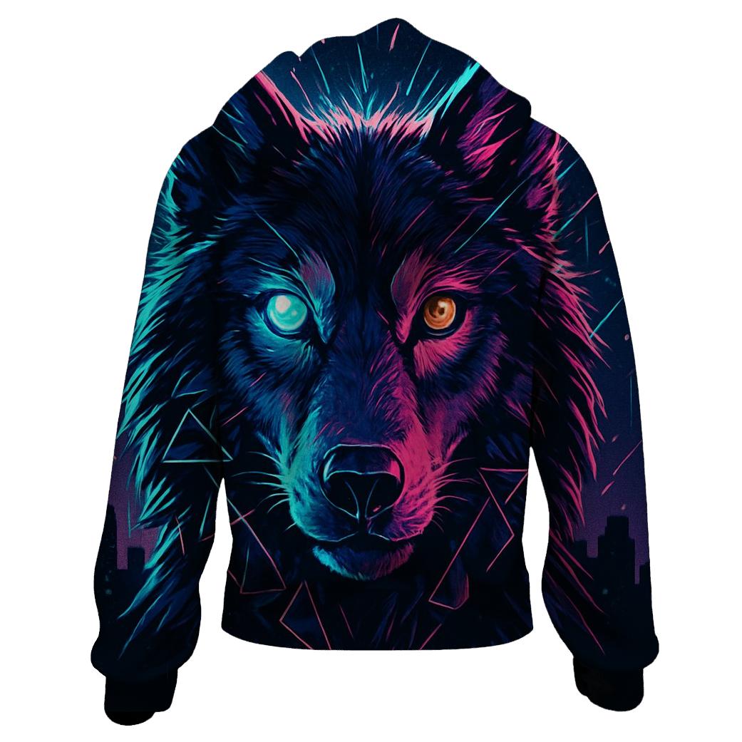 Lunar Circuit Wolf Sentinel hoodie designs