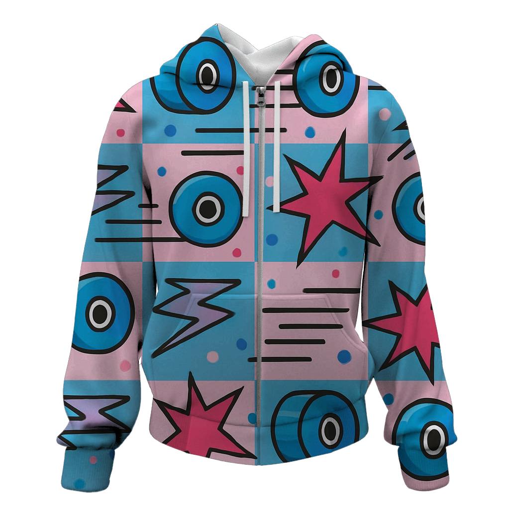 Roller Rink Starburst Tiles printed hoodies