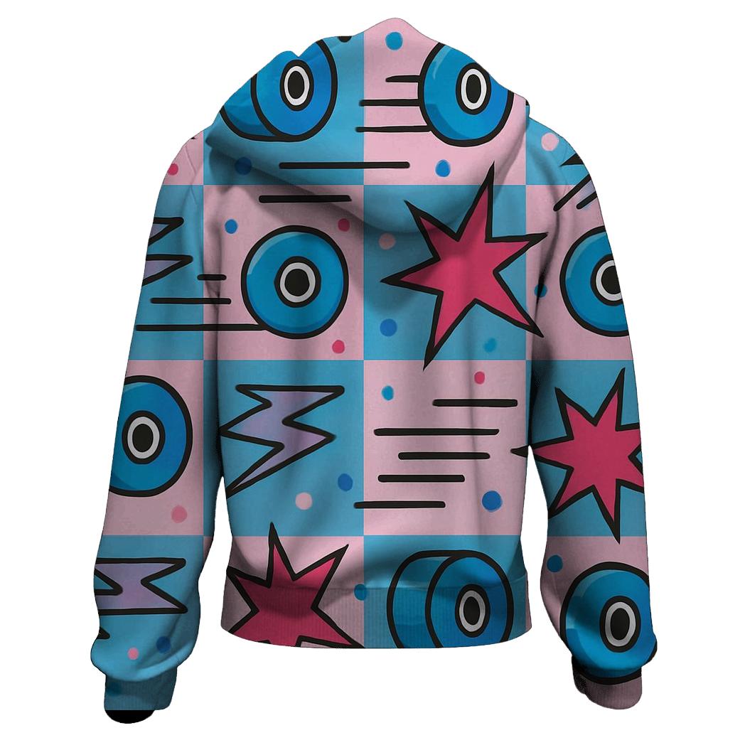 Roller Rink Starburst Tiles printed hoodies