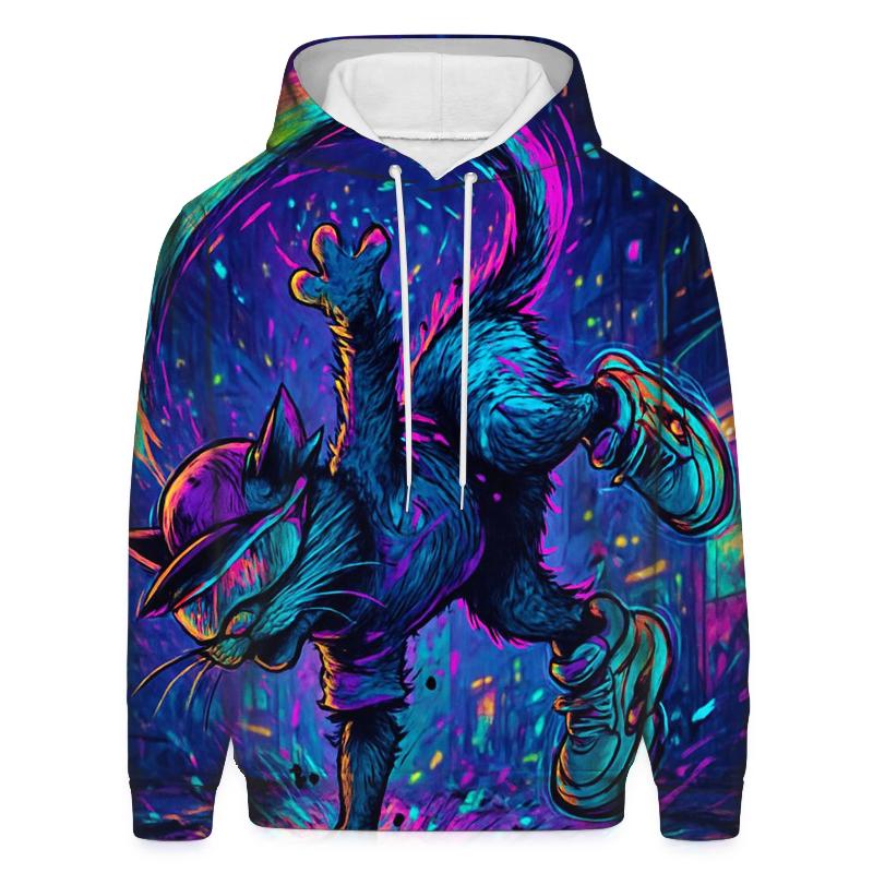 Neon Alley Breakdance Cat Spiral custom hoodies
