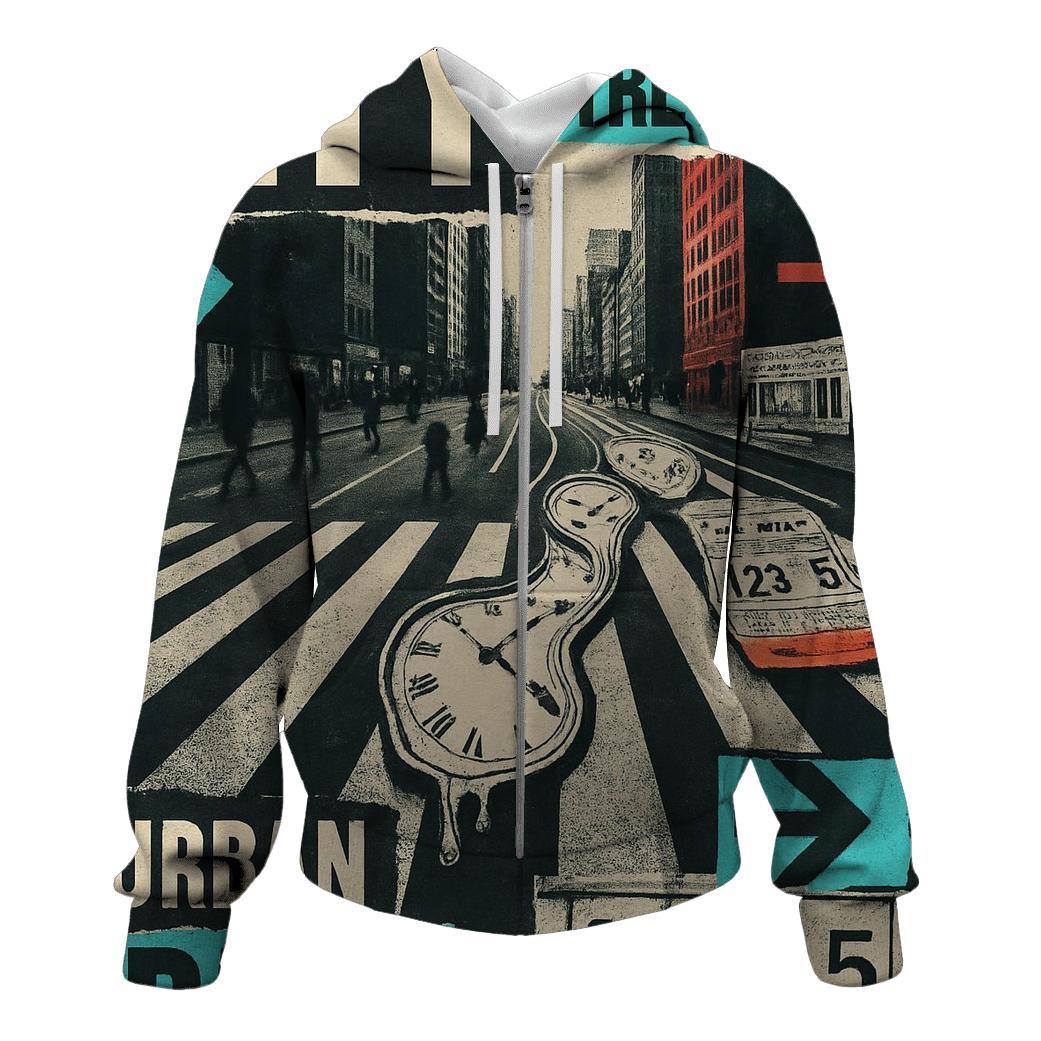 Time Dilation Street Poster Collage printed hoodies