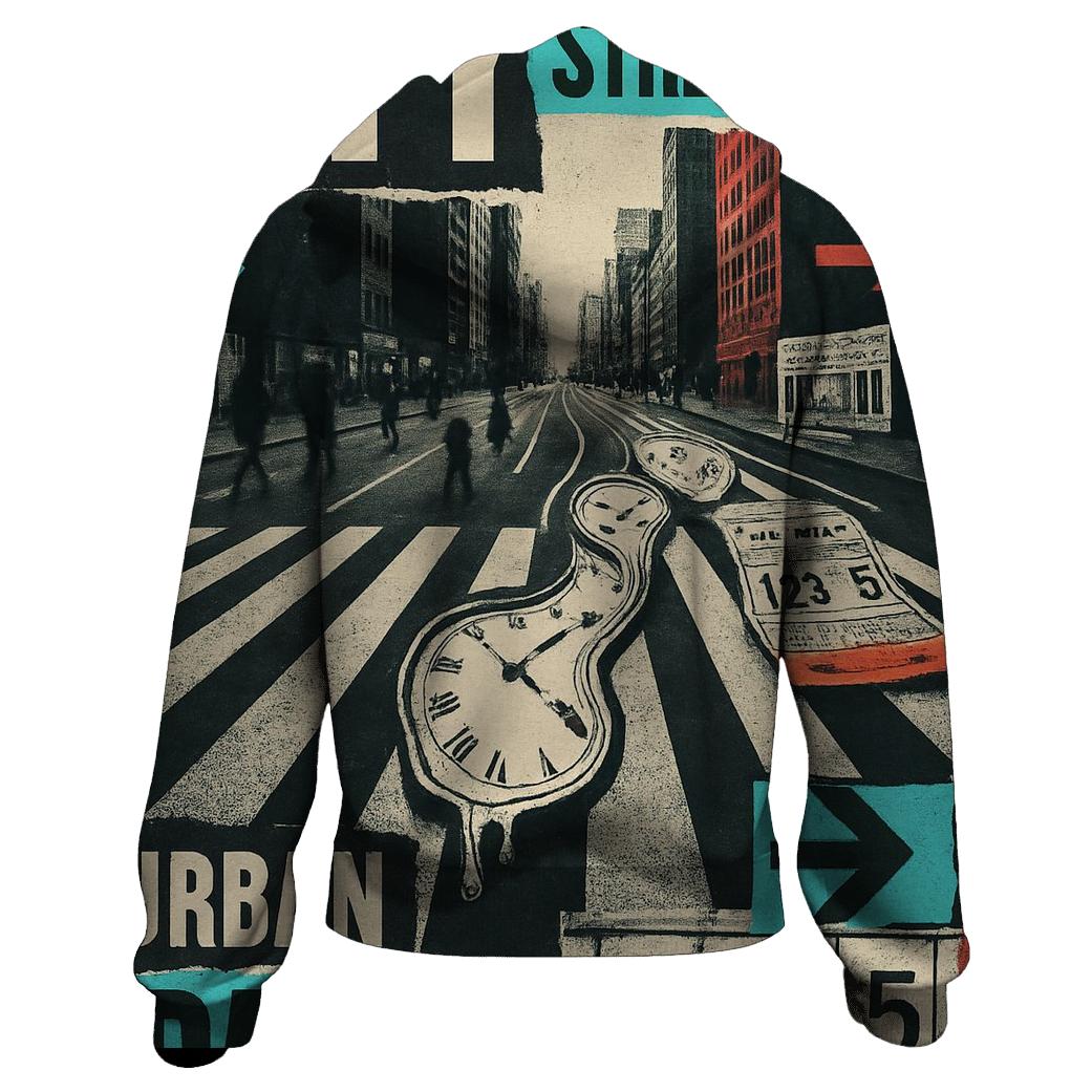 Time Dilation Street Poster Collage printed hoodies