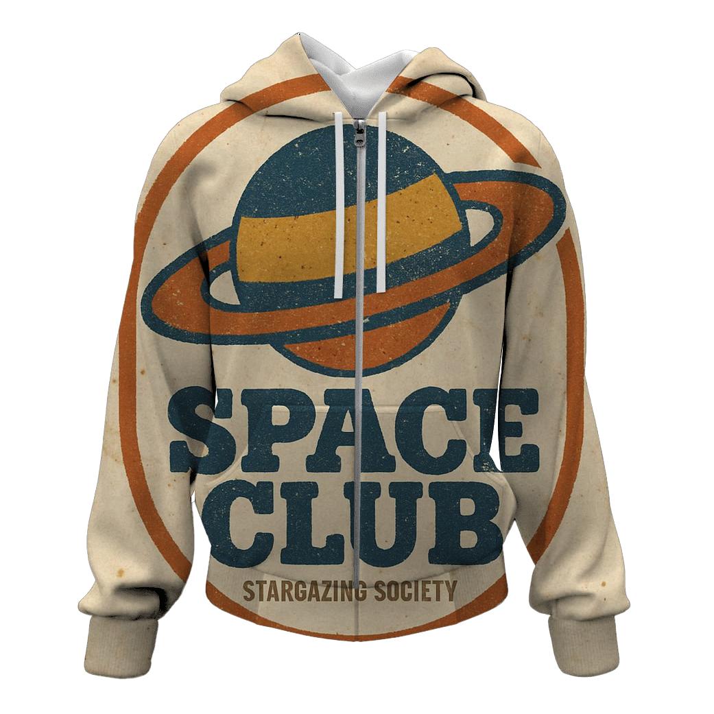 Faded Seventies Vinyl Astronomy Club Badge hoodies fashion