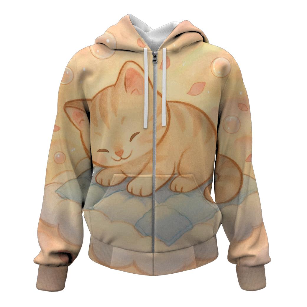 Sunrise Cloud Quilt Kitten Dreamscape designer hoodies