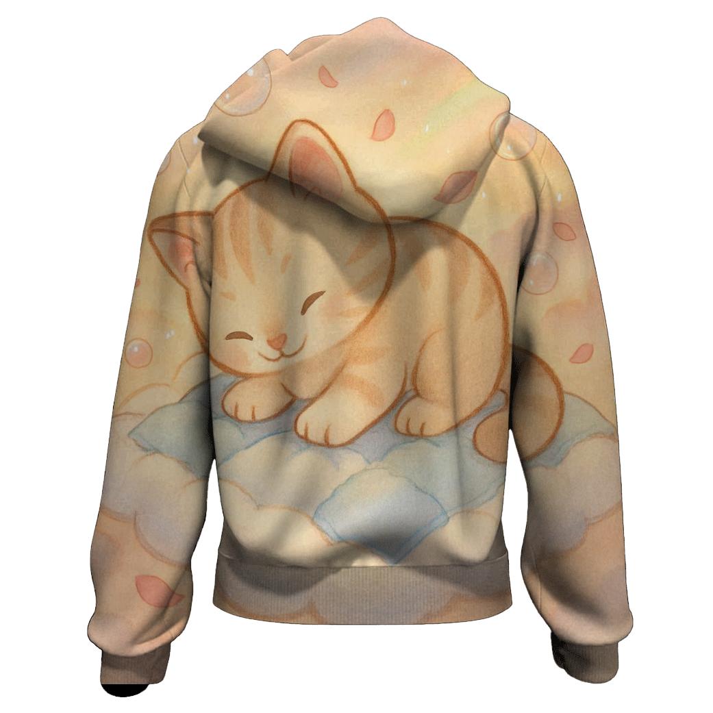 Sunrise Cloud Quilt Kitten Dreamscape designer hoodies