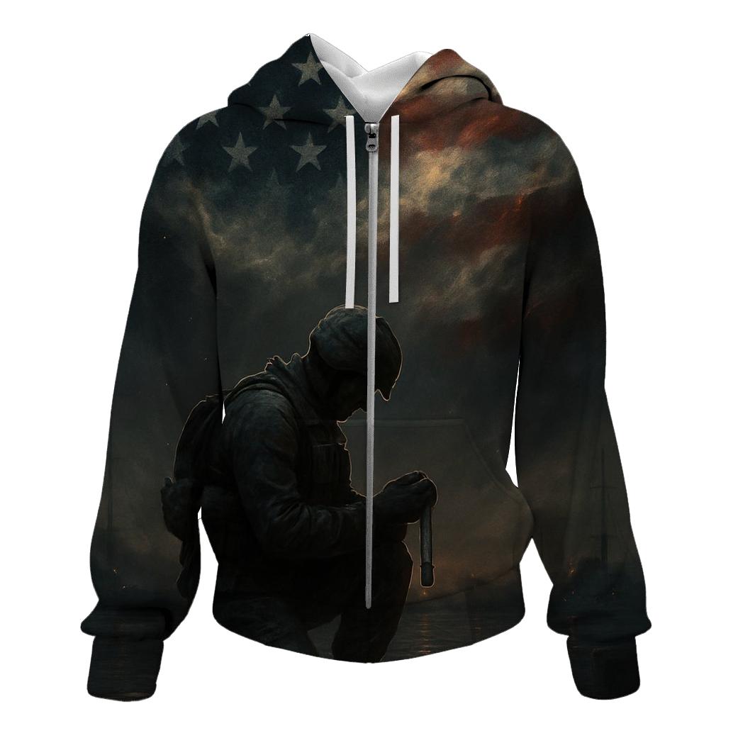 Harbor Vigil Under The Flag Sky pullover hoodies