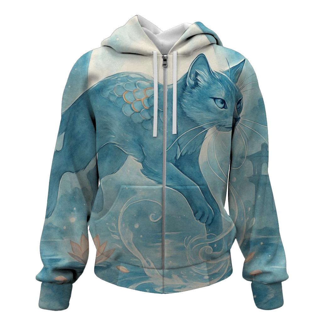 Koi Pond Moon Guardian Cat hoodie trends
