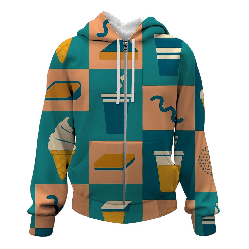 Mall Food Court Neon Pattern hoodie styles