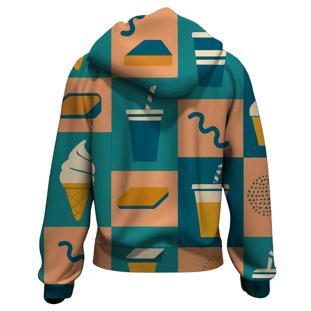 Mall Food Court Neon Pattern hoodie styles