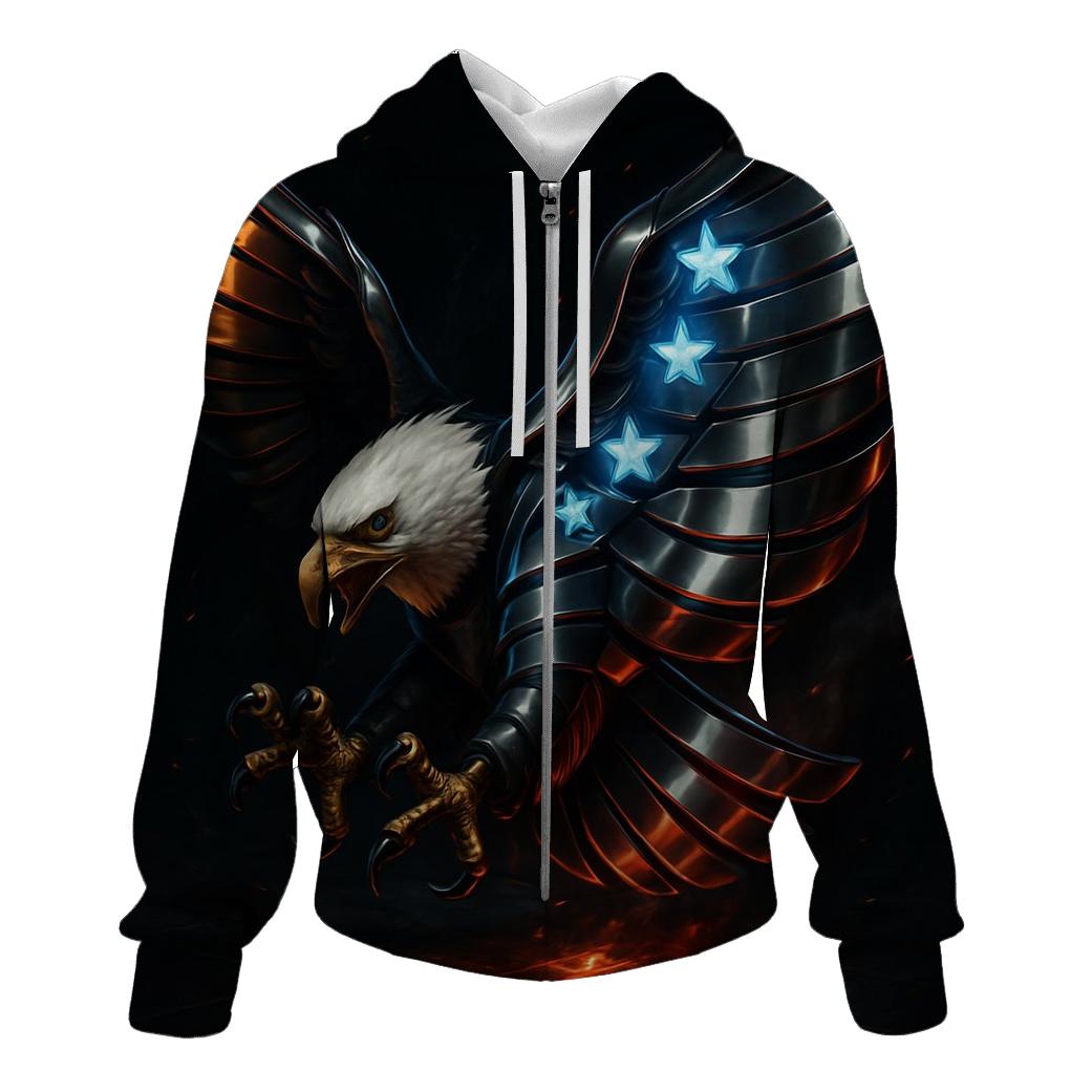 Neon Foundry Eagle With Chromed Flag Wings hoodie styles