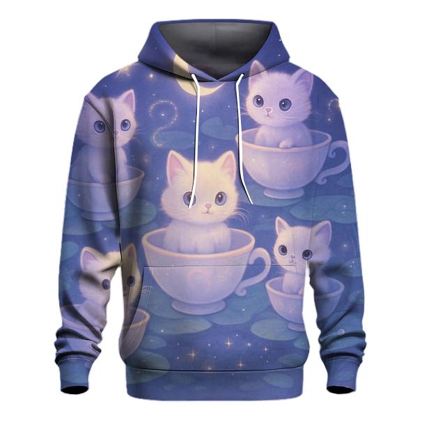 Moonlit Teacup Kitten Carousel embroidered hoodies