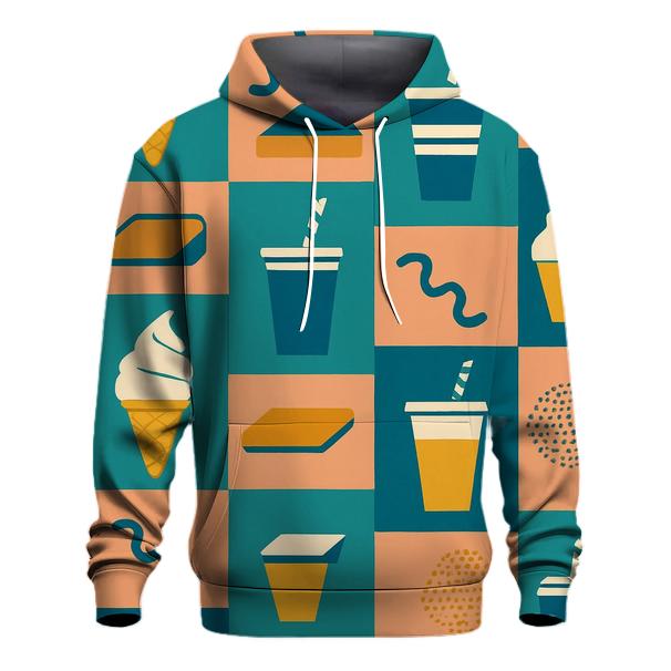 Mall Food Court Neon Pattern heavyweight hoodies