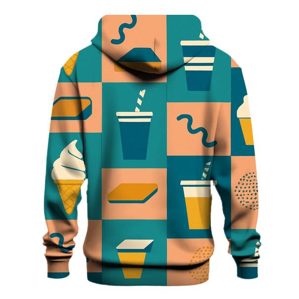 Mall Food Court Neon Pattern heavyweight hoodies