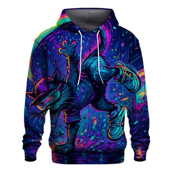 Neon Alley Breakdance Cat Spiral hoodies fashion
