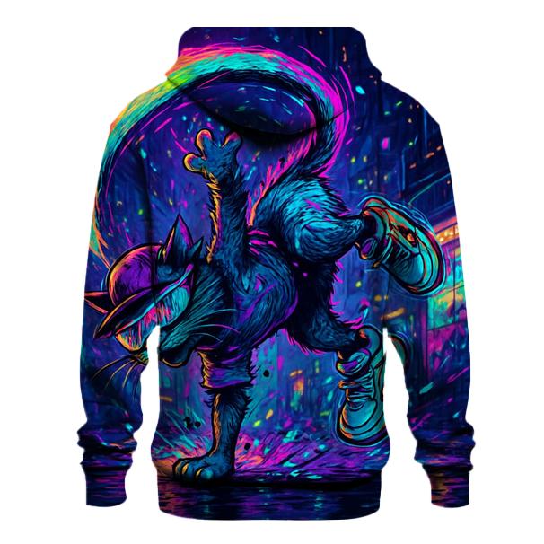 Neon Alley Breakdance Cat Spiral hoodies fashion