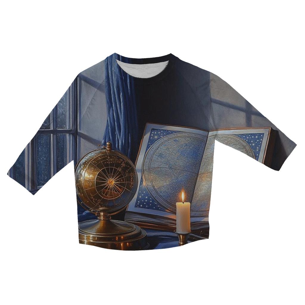 Johannes Vermeer Inspired Astronomer In A Candlelit Library trendy 3/4 sleeve tops