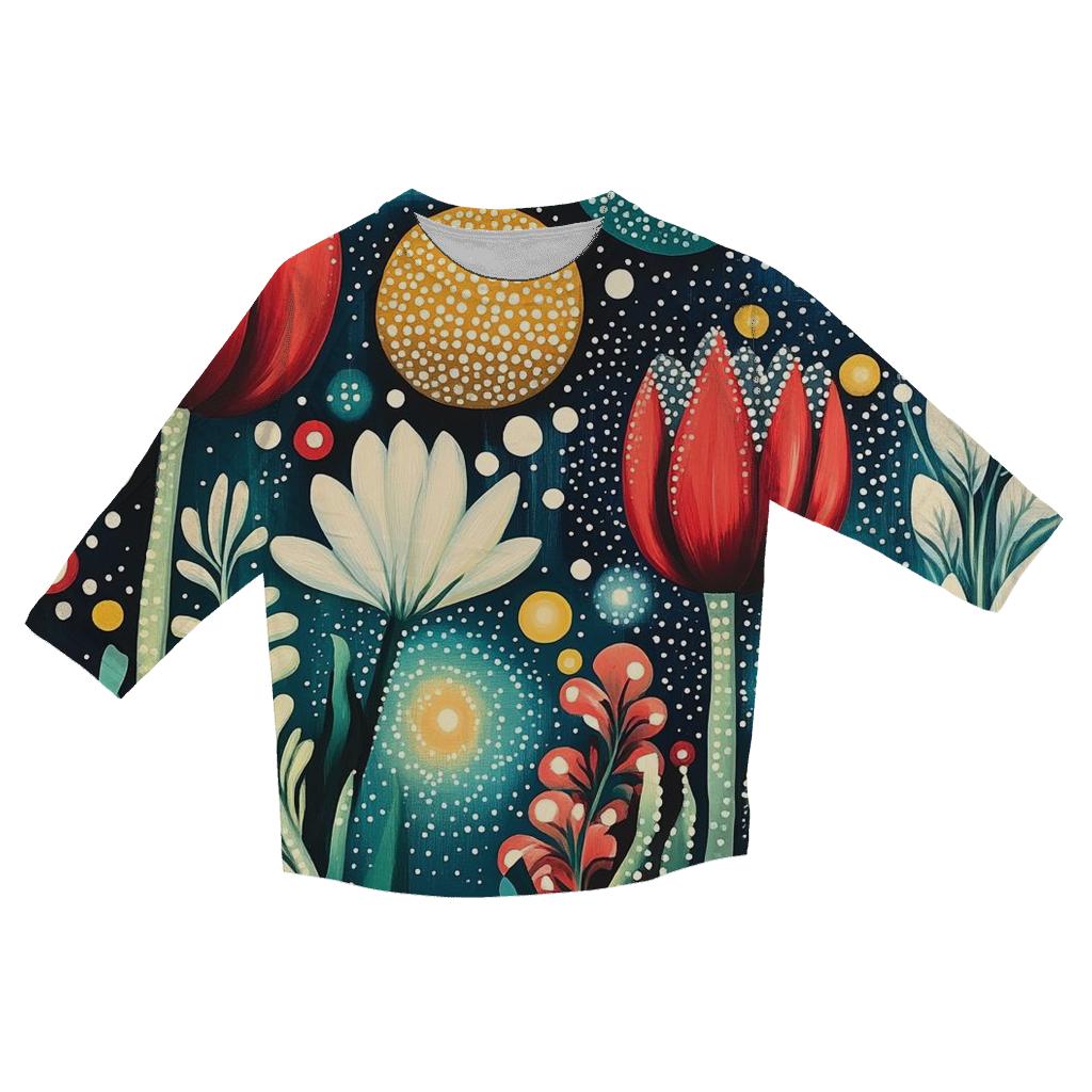 Yayoi Kusama Inspired Cosmic Garden Of Polka Dot Planets custom 3/4 sleeve shirts