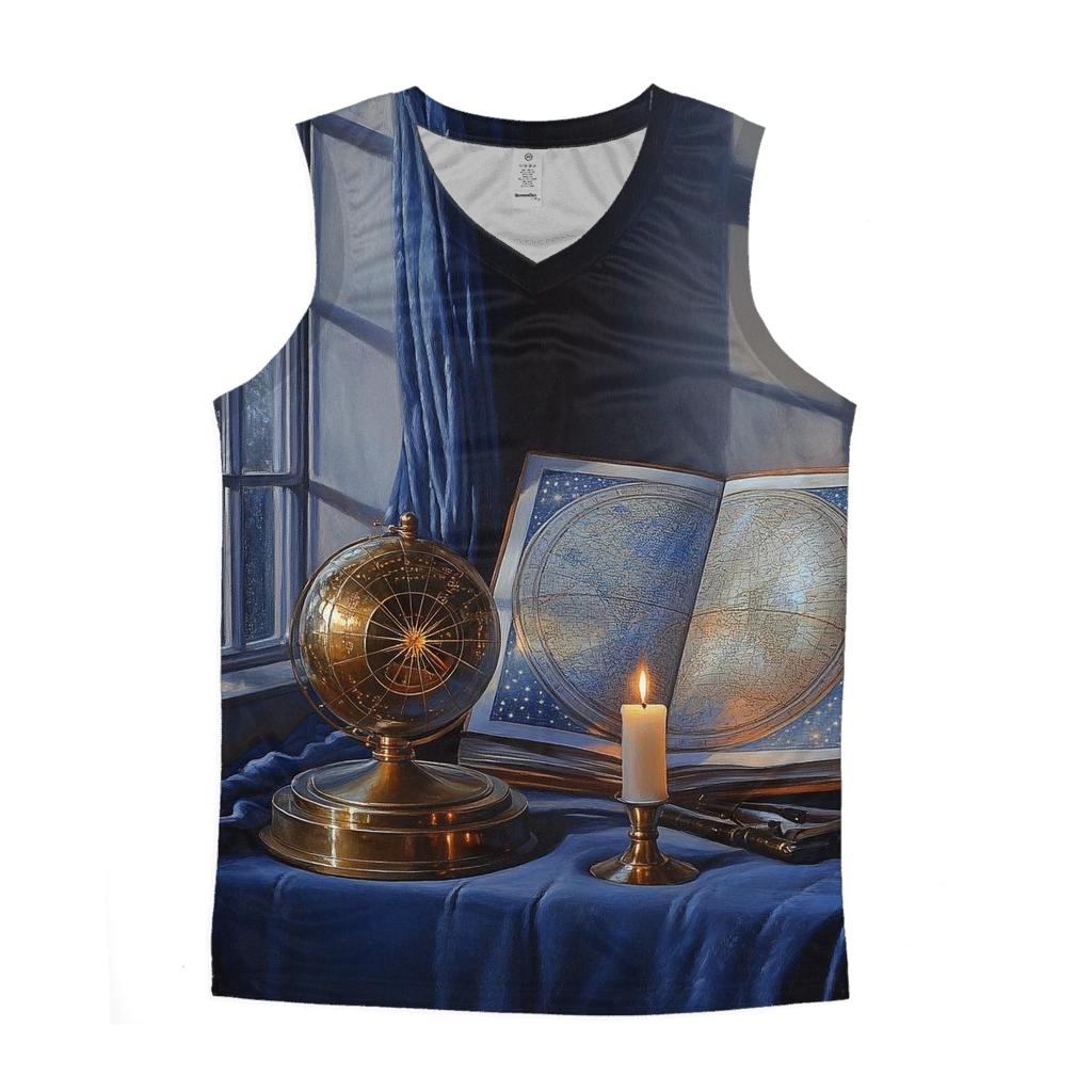 Johannes Vermeer Inspired Astronomer In A Candlelit Library cotton sleeveless tops