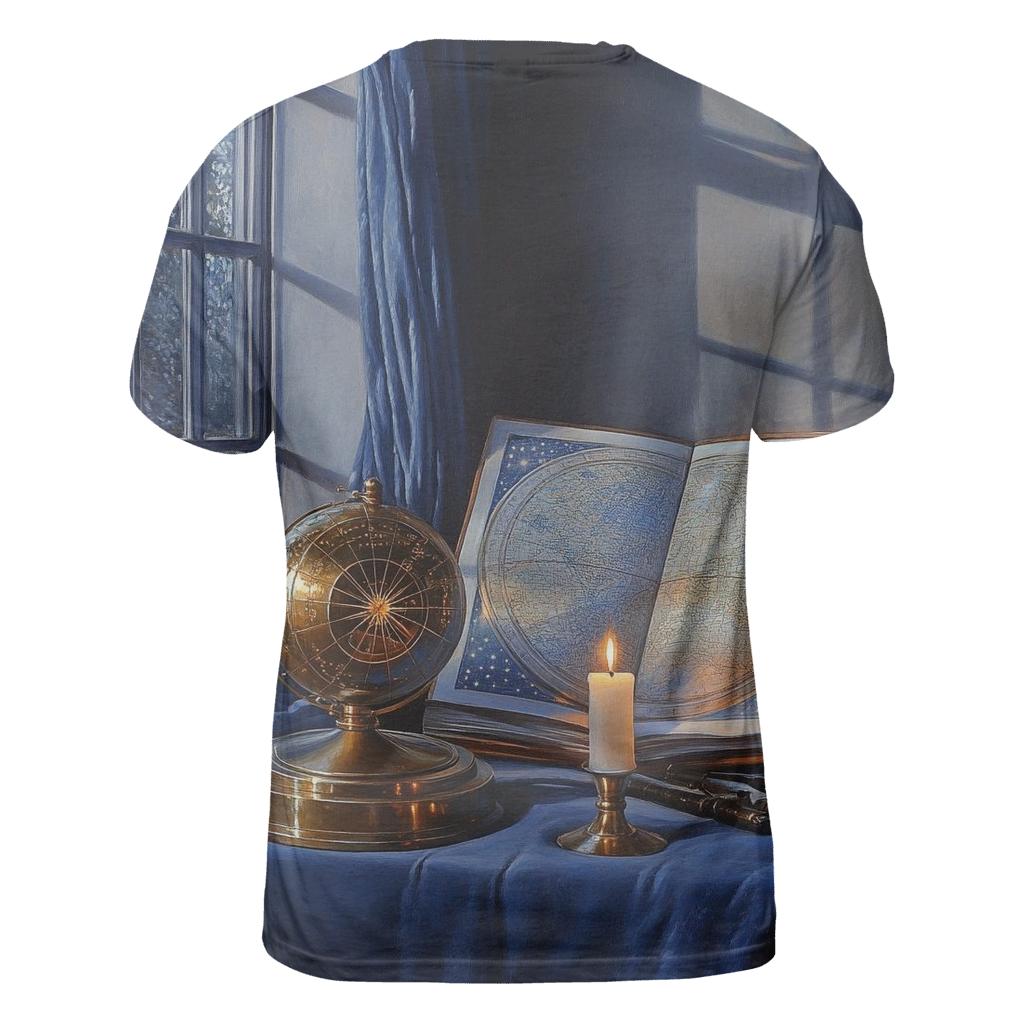 Johannes Vermeer Inspired Astronomer In A Candlelit Library custom all-over print shirts