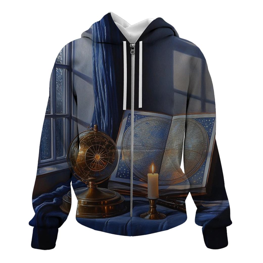 Johannes Vermeer Inspired Astronomer In A Candlelit Library designer hoodies