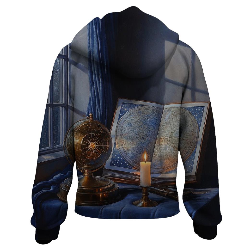 Johannes Vermeer Inspired Astronomer In A Candlelit Library designer hoodies