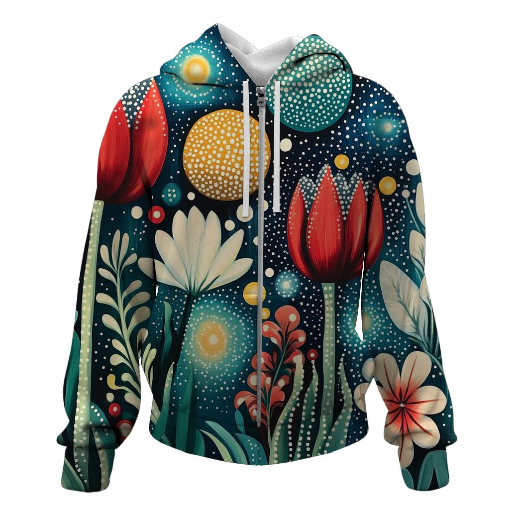 Yayoi Kusama Inspired Cosmic Garden Of Polka Dot Planets hoodie designs