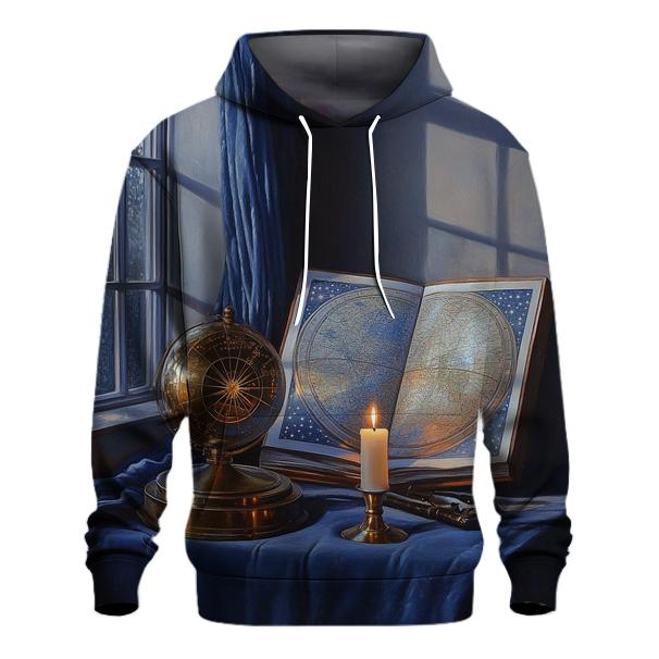 Johannes Vermeer Inspired Astronomer In A Candlelit Library premium hoodies