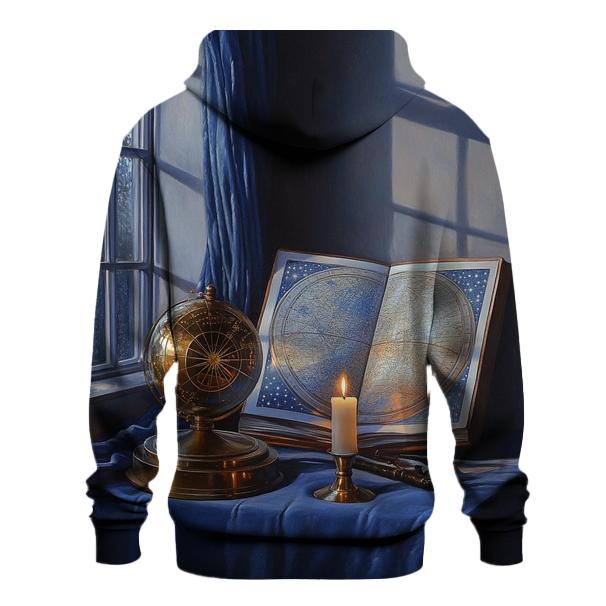 Johannes Vermeer Inspired Astronomer In A Candlelit Library premium hoodies