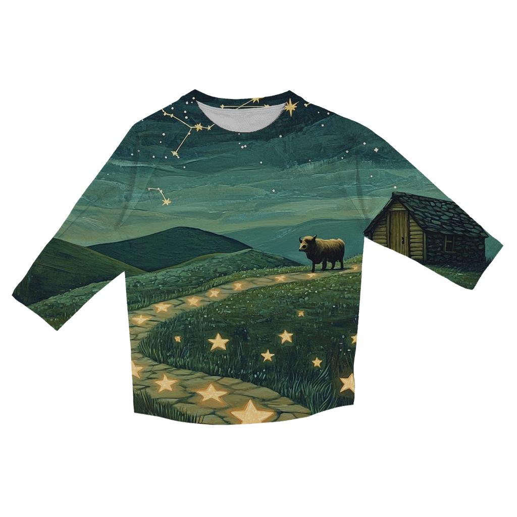 Star Map Trail To The Highland Cow Bothy custom 3/4 sleeve shirts
