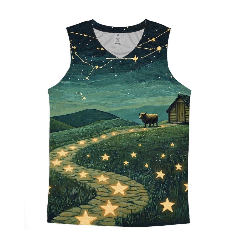 Star Map Trail To The Highland Cow Bothy casual summer tank tops