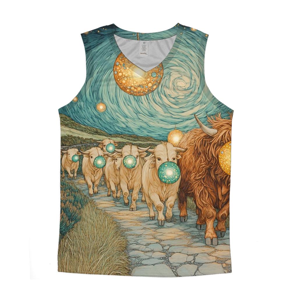 Highland Cow Lantern Parade Under The Star Dome sports performance tank tops