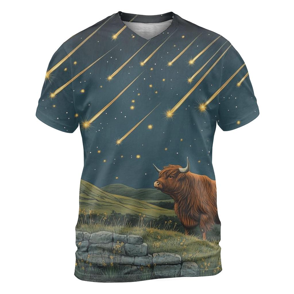 Highland Cow Shepherd Of The Shooting Stars personalized full print shirts
