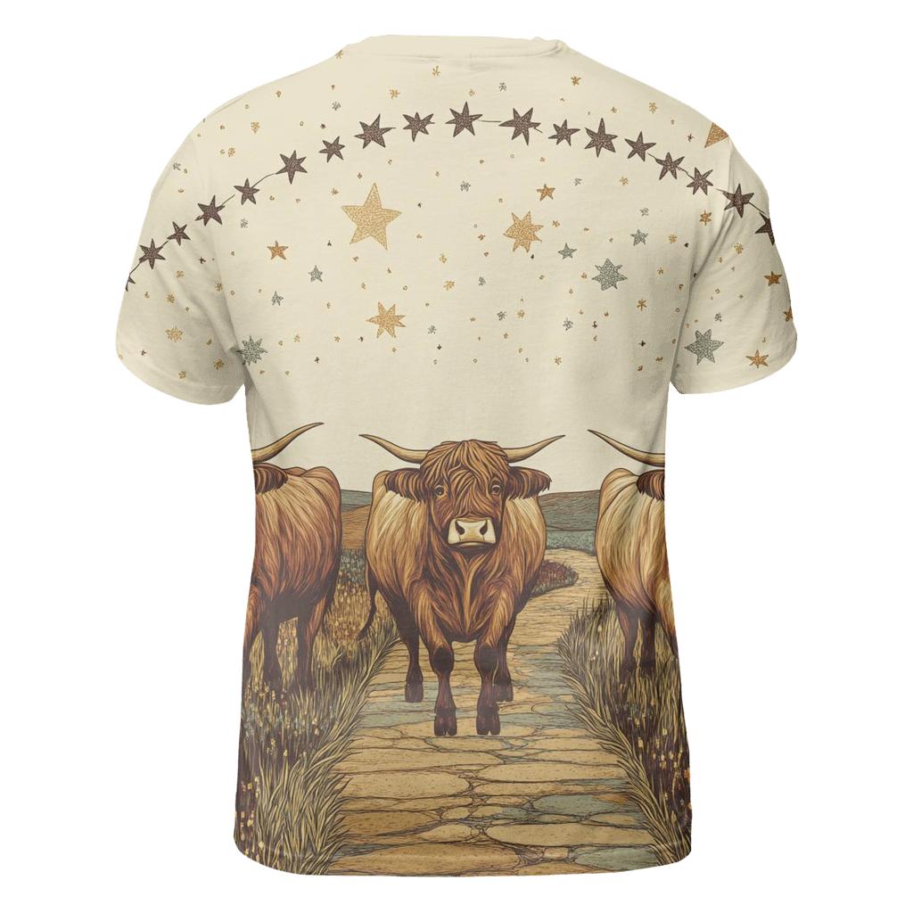 Highland Cow Caravan Under The Star Bridge personalized full print shirts