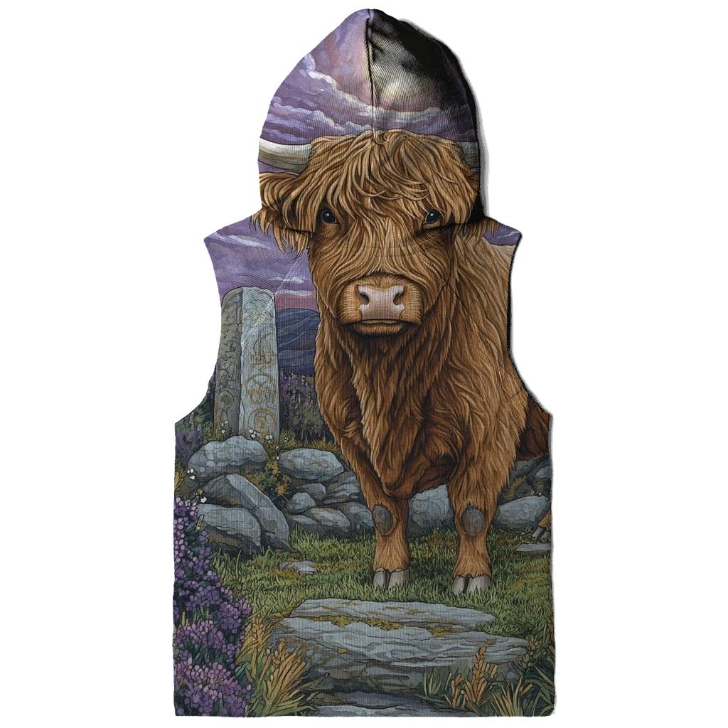 Stone Circle At Dusk With Highland Cow hoodies fashion