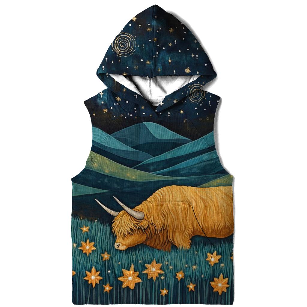 Celestial Pasture Highland Cow Edition embroidered hoodies