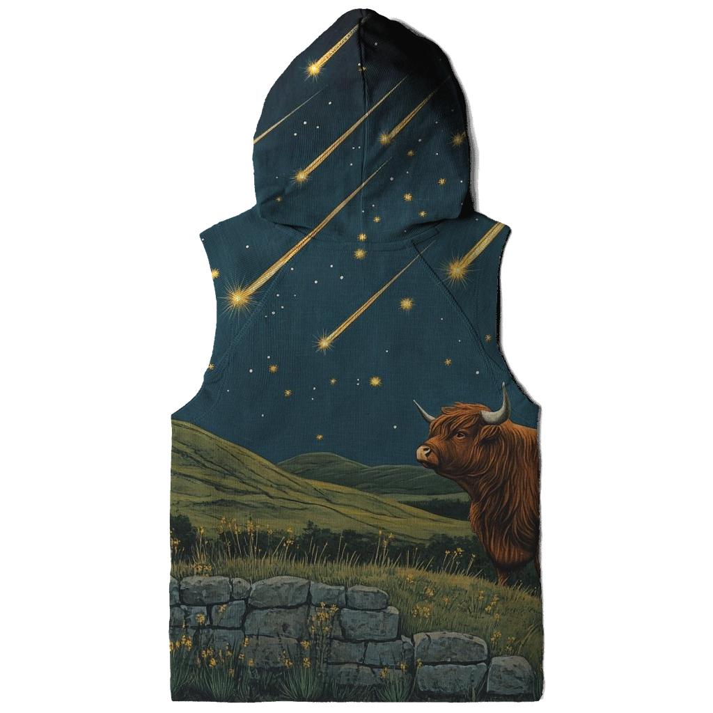 Highland Cow Shepherd Of The Shooting Stars printed hoodies