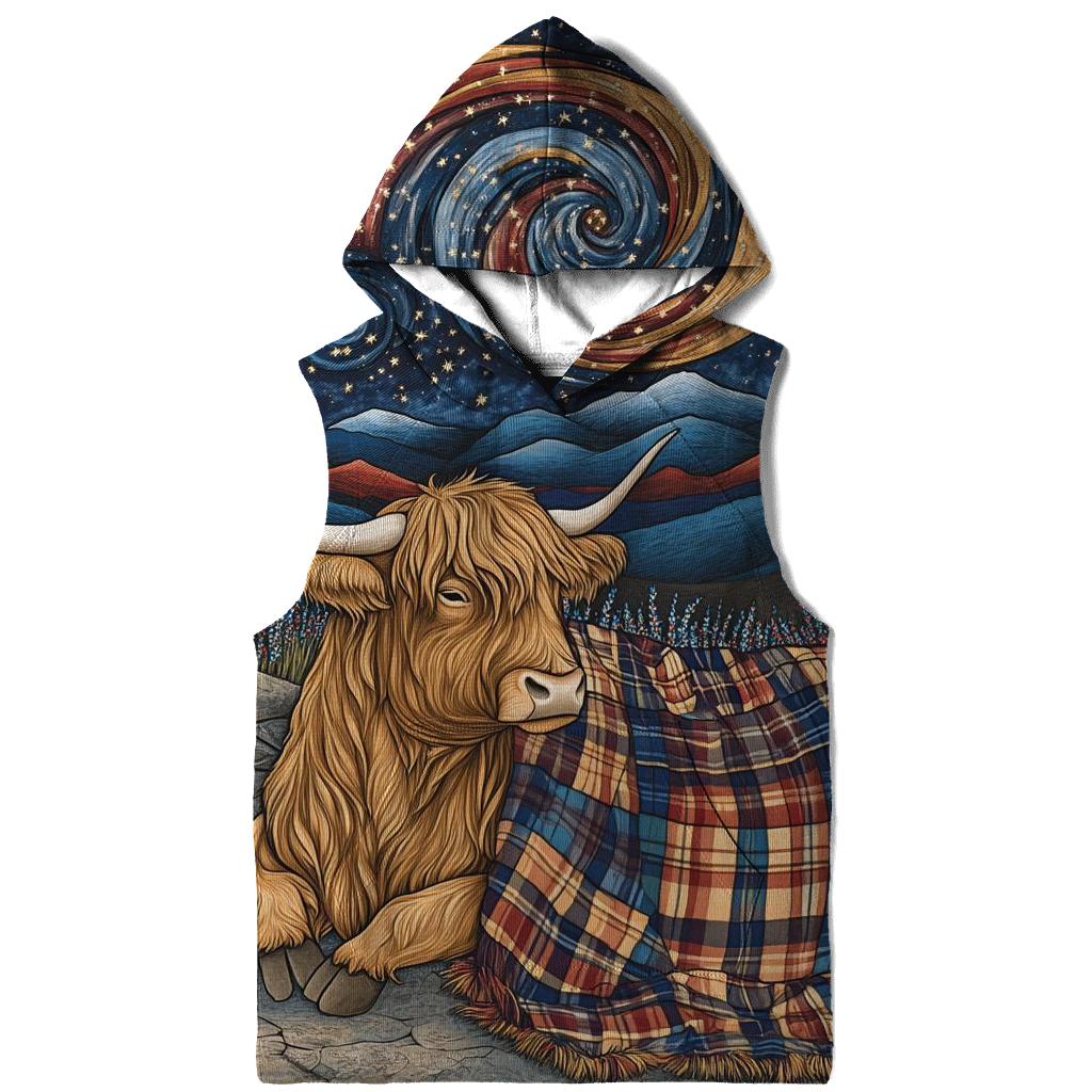 Galactic Tartan Blanket For A Highland Cow hoodie styles