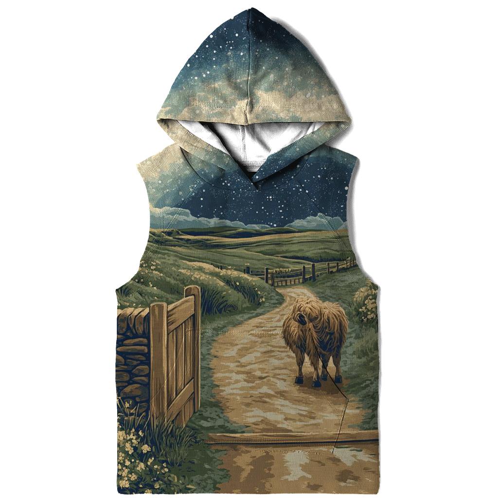 Highland Cow At The Milky Way Gate pullover hoodies