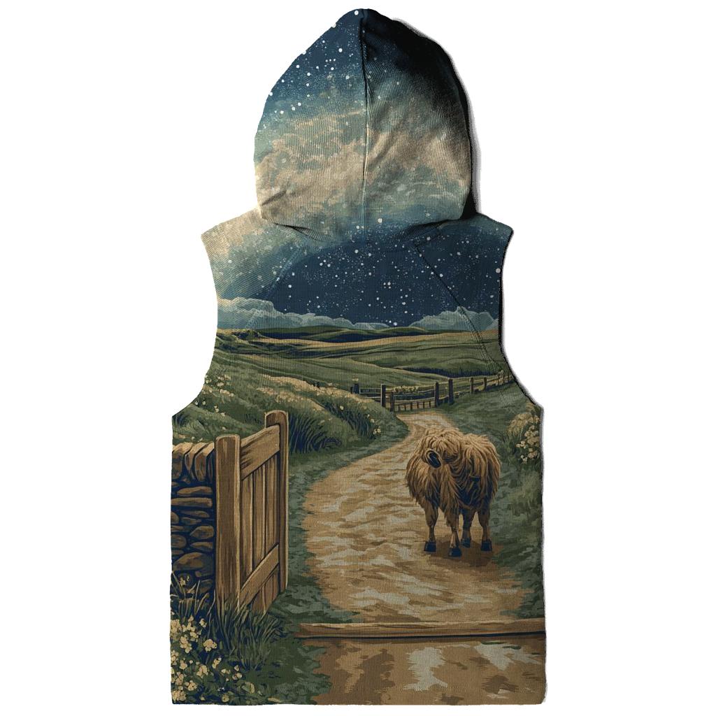 Highland Cow At The Milky Way Gate pullover hoodies