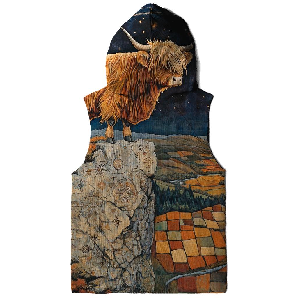 Highland Cow On The Comet Stone Outcrop designer hoodies
