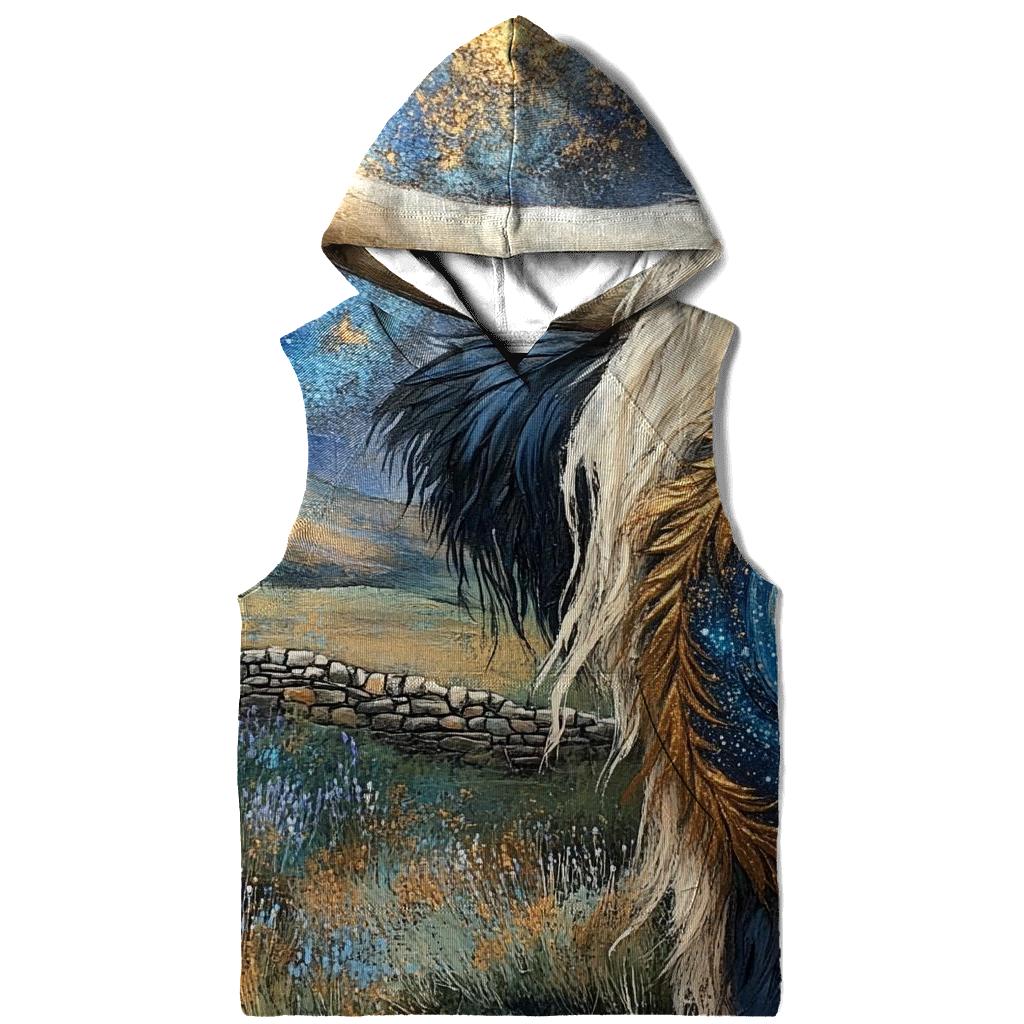 Galaxy Swirl In A Highland Cow Horn Pattern lightweight hoodies