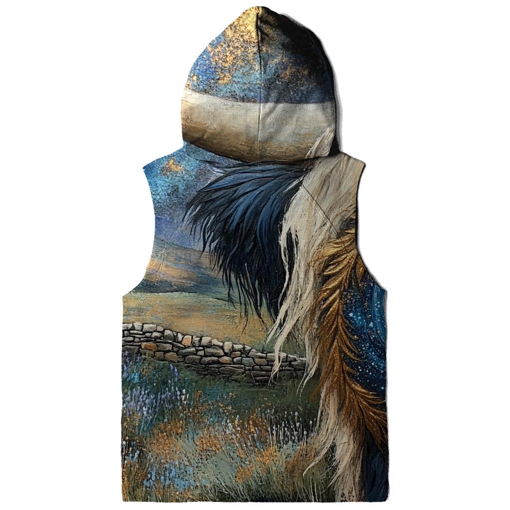 Galaxy Swirl In A Highland Cow Horn Pattern lightweight hoodies