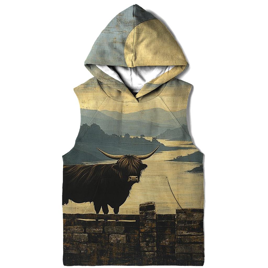 Highland Cow Dawn Eclipse Over The Glen pullover hoodies
