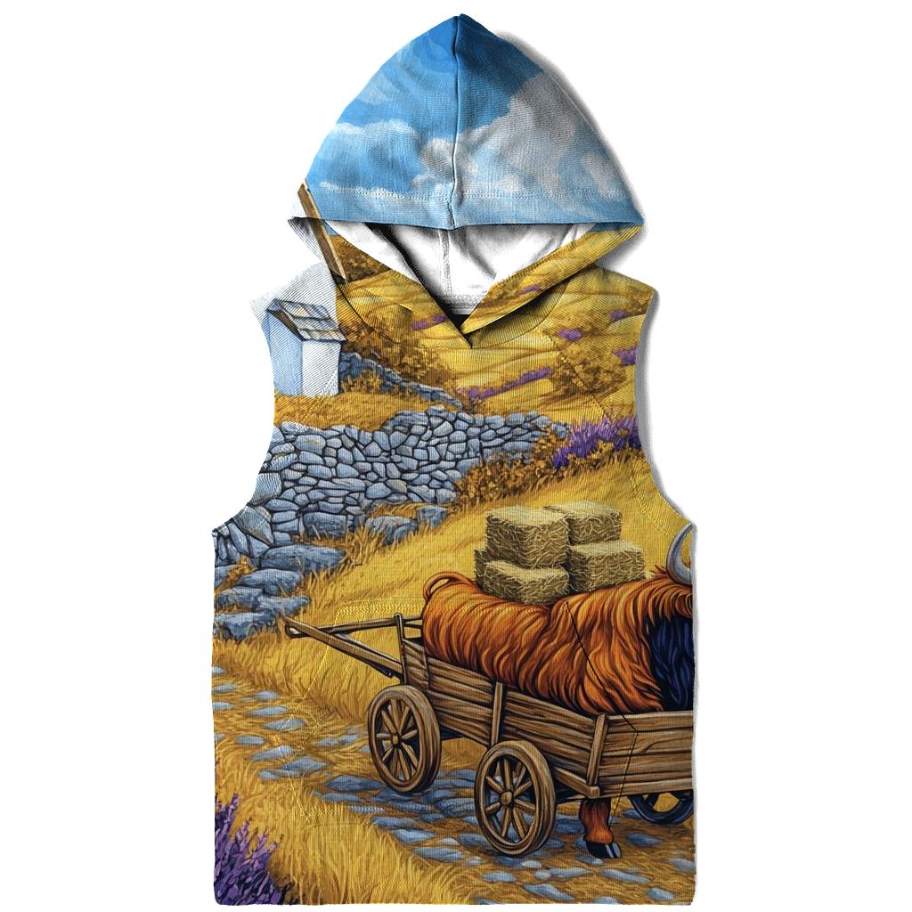 Highland Cow Harvest On The Golden Hill graphic hoodies