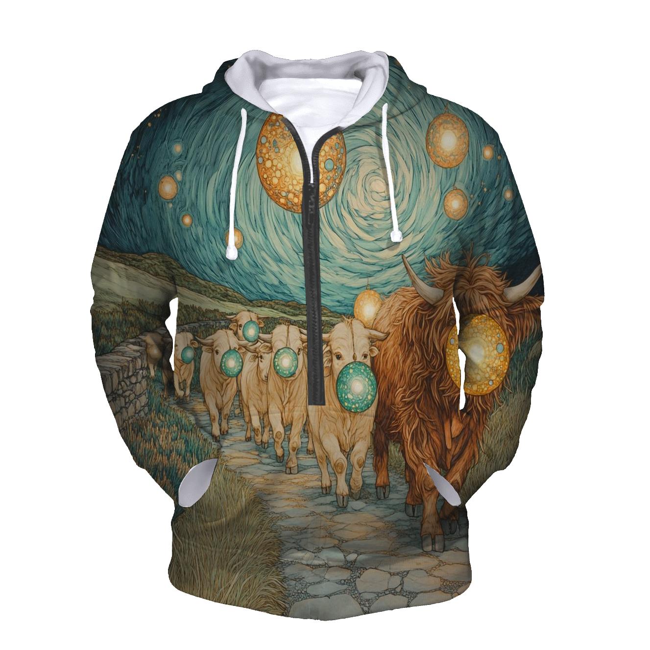 Highland Cow Lantern Parade Under The Star Dome custom hoodies