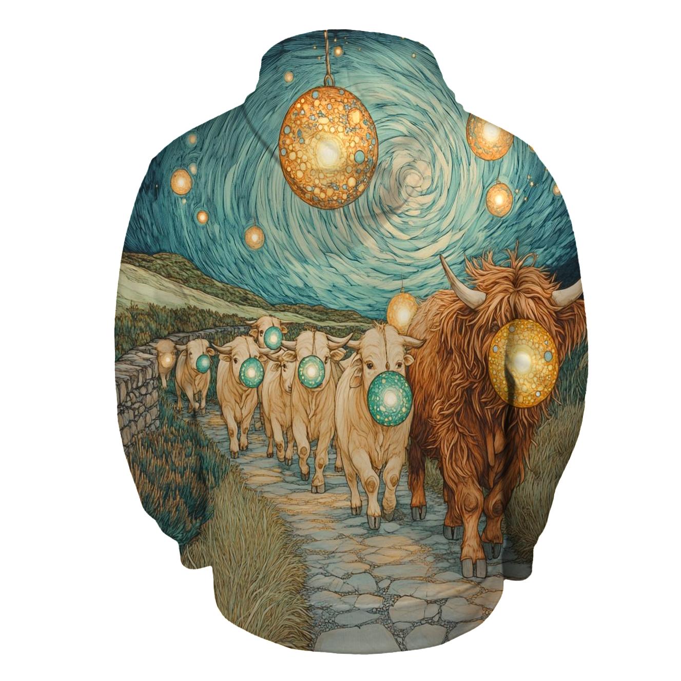 Highland Cow Lantern Parade Under The Star Dome custom hoodies