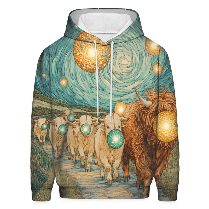 Highland Cow Lantern Parade Under The Star Dome custom hoodies