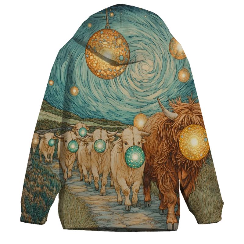 Highland Cow Lantern Parade Under The Star Dome custom hoodies