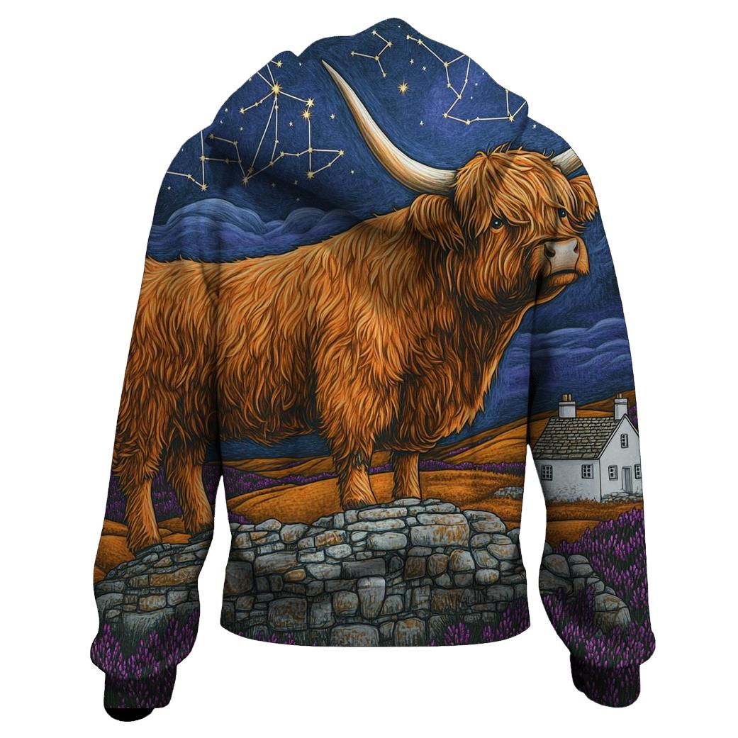 Highland Cow Stargazer Of The Heather Moors hoodies fashion